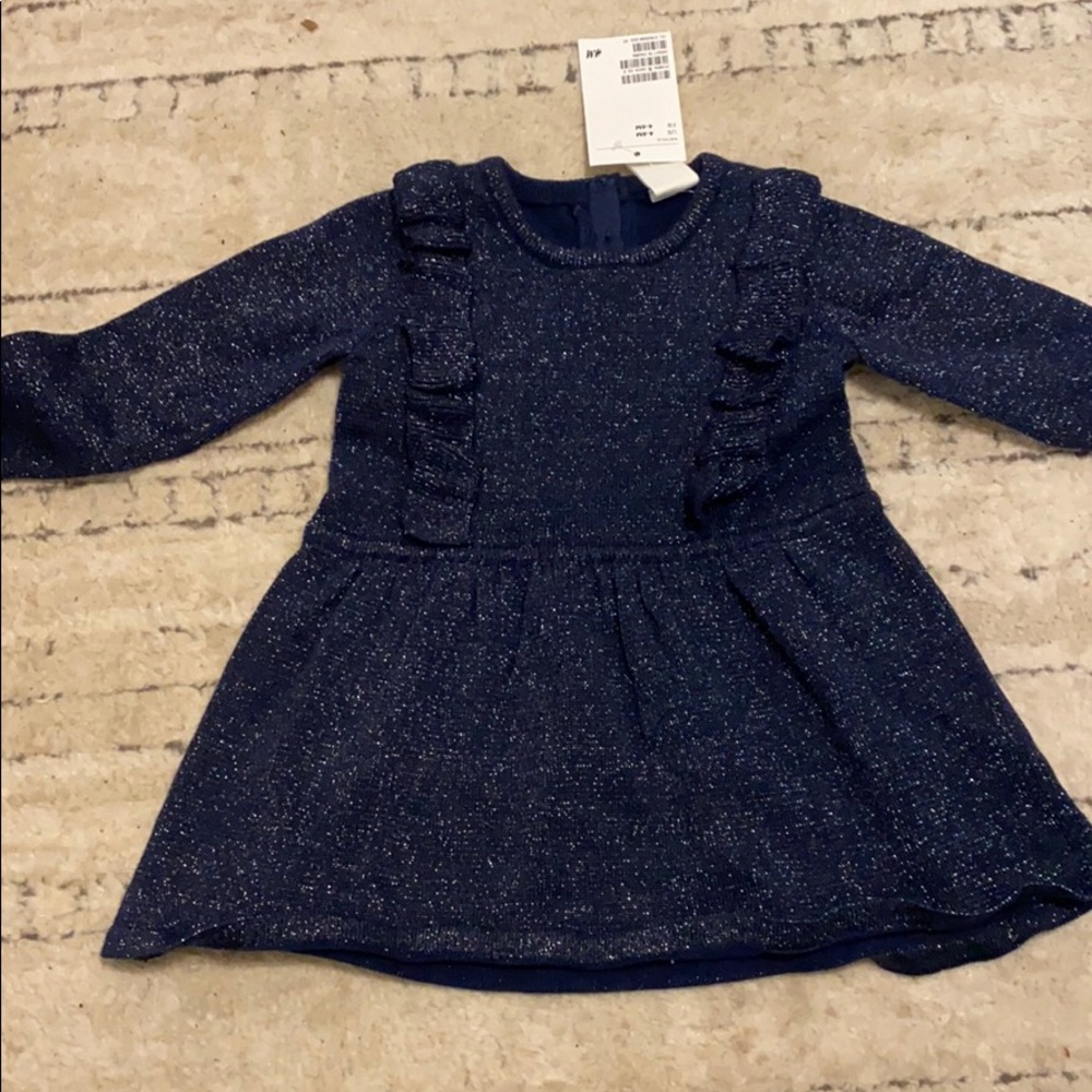 Baby girls blue long sleeve dress